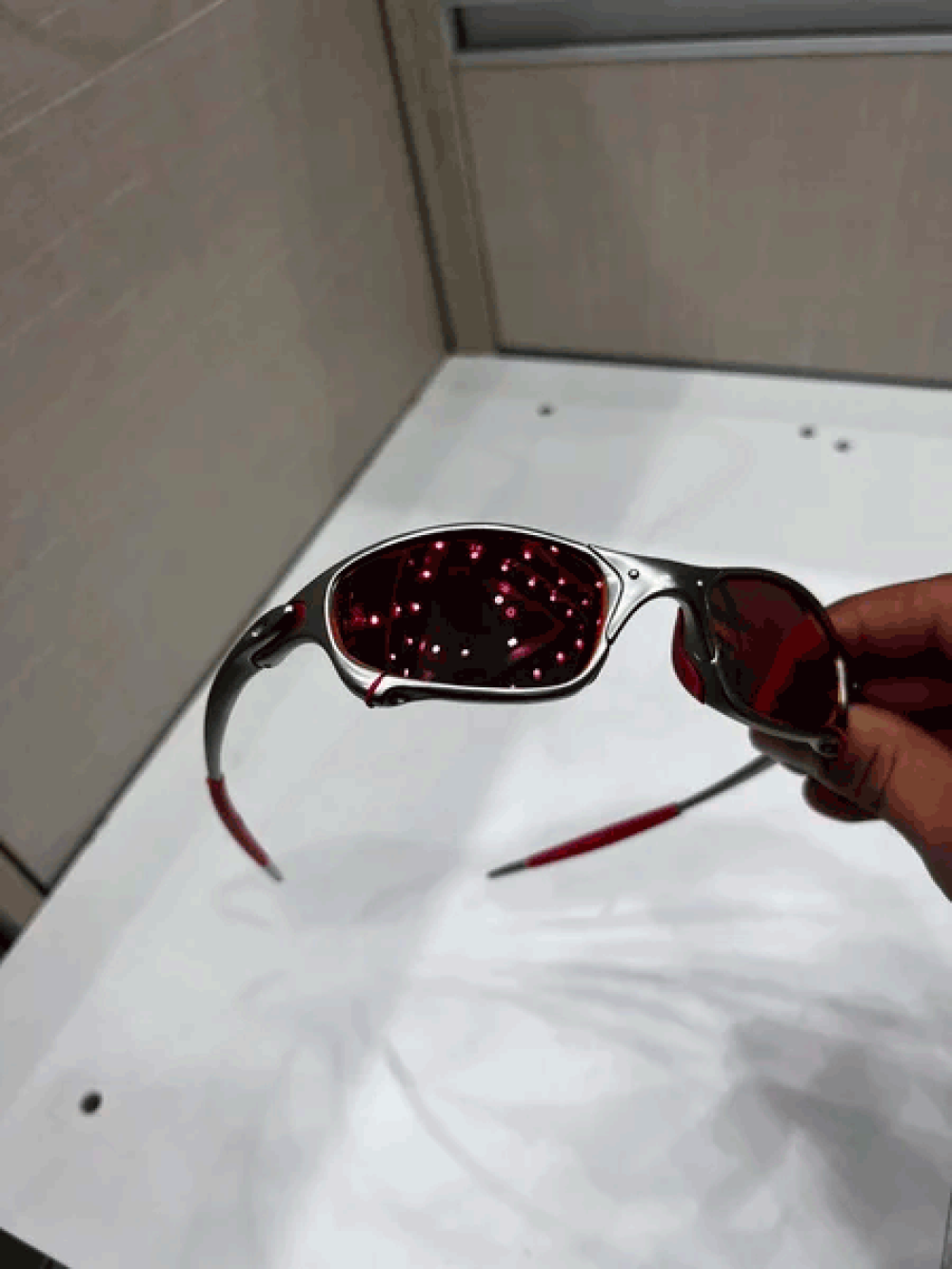 Óculos Juliet Metal - Lente Torch (Kit Vermelho)